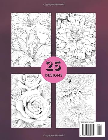 3D Flowers Coloring Book For Adults: 25 Stunning Three-dimensional Optical Illusion Flowers for Stress Relief, Large Print